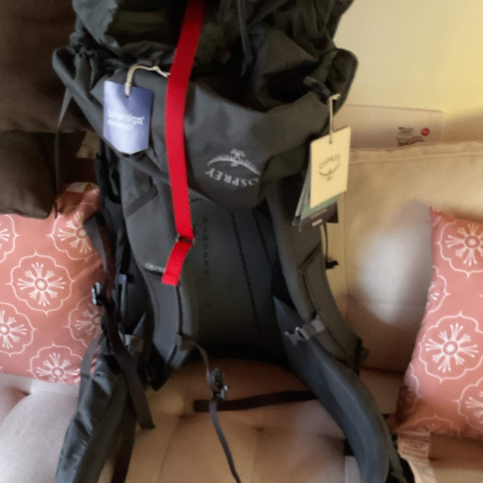 Osprey Rook 65 65L Black Hiking Backpack Ventilated Back Panel Hydration 4