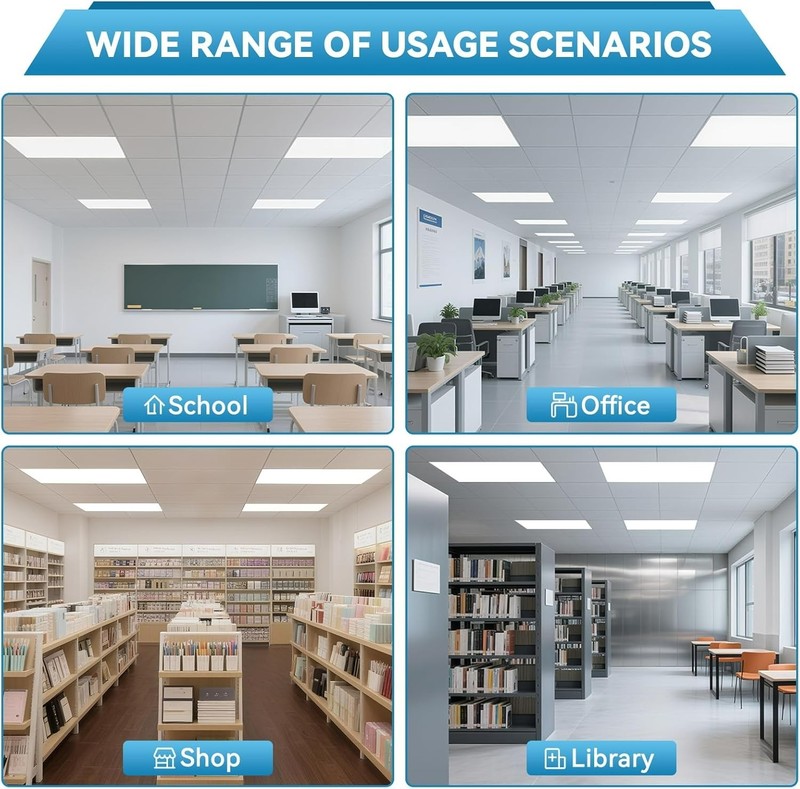 48 PACK 2x4 LED Flat Panel Light Drop Ceiling Office Fixture 5CCT 3000K-6500K gallery