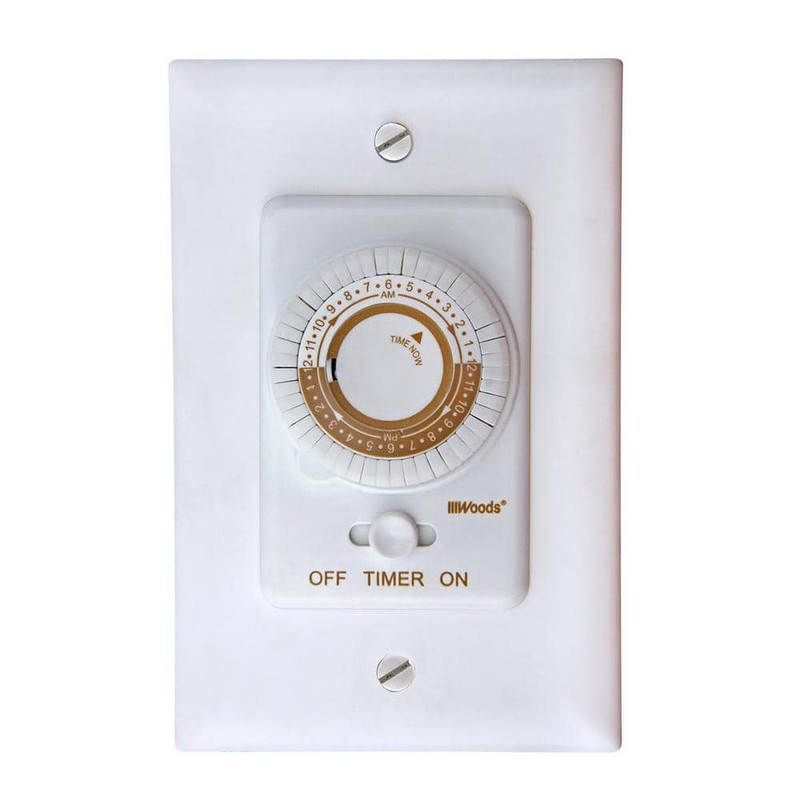20-Amp 24-Hour In-Wall Programmable Mechanical Timer, White gallery