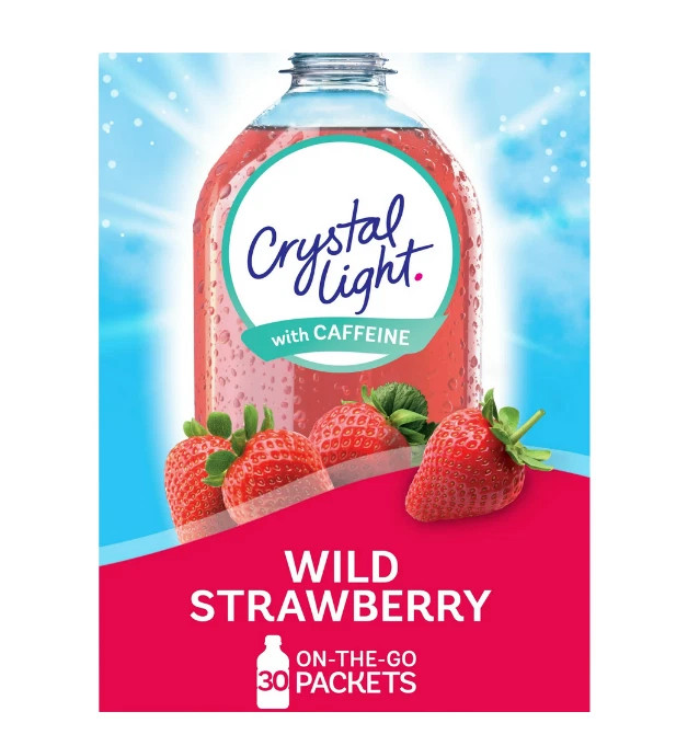 Crystal Light Wild Strawberry Sugar Free Drink Mix Singles with Caffeine, 30 ct gallery