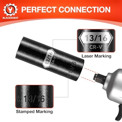 1/2 Inch Drive 6-Point Deep Socket Deep Impact Socket, CR-V Steel 13/16 inch gallery