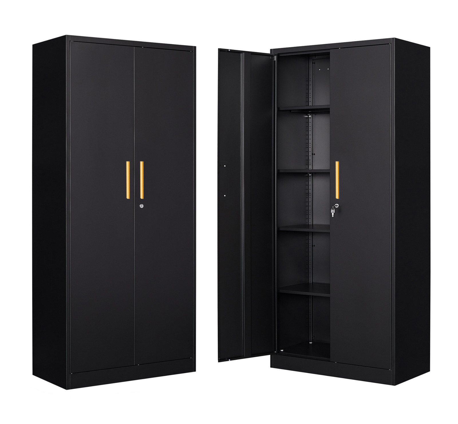 71" Metal Storage Cabinet with long handle and adjustable shelves,Lock for Home gallery