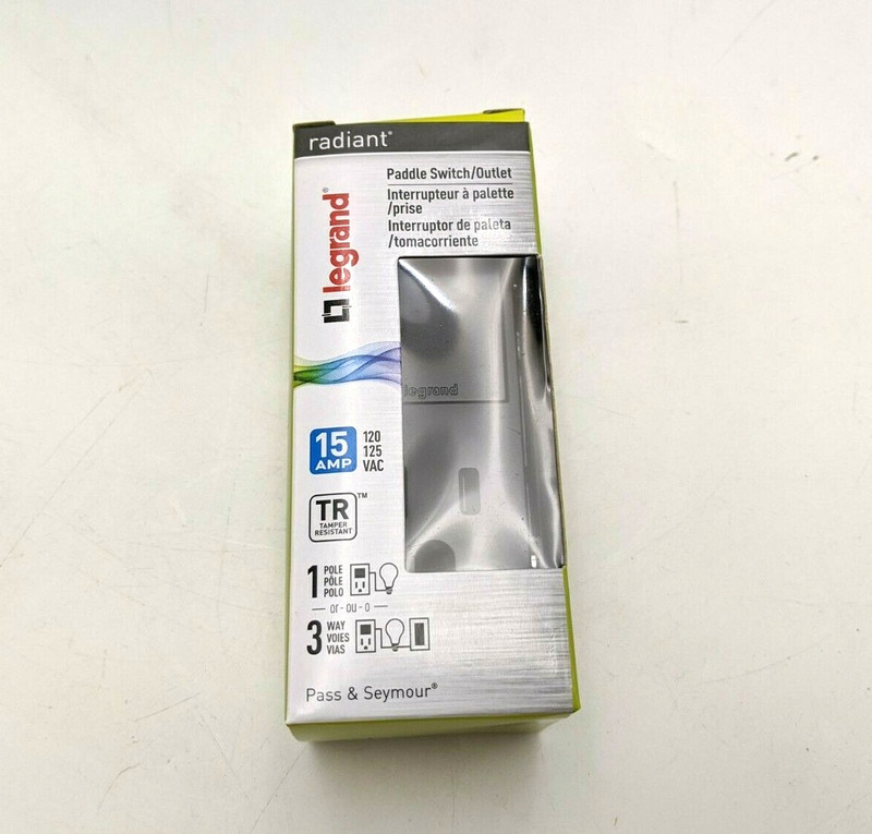 1PC RCD38TRBKCC6 Paddle Switch Outlet Single Pole 3 Way 15A 120/125VAC Black NOS gallery