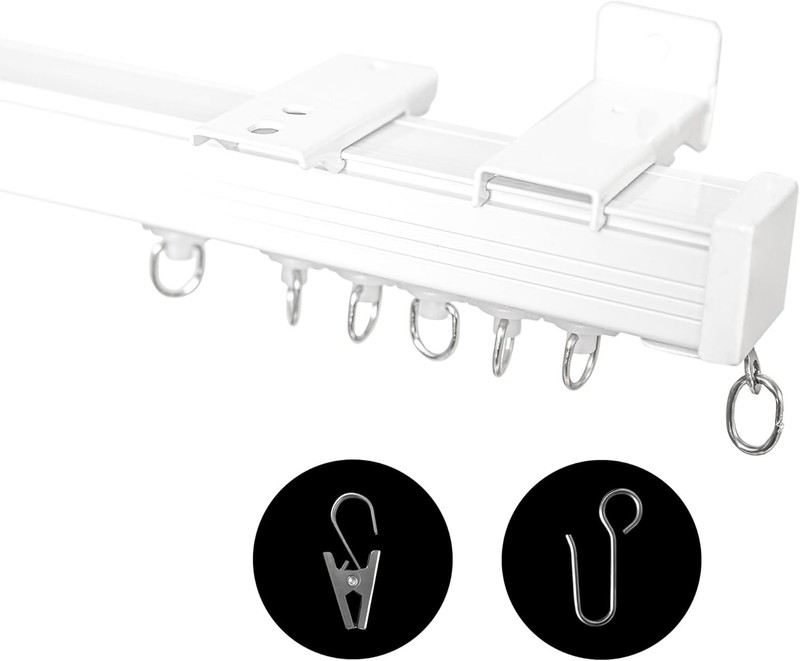 Heavy-Duty Ceiling Curtain Track Rail - Versatile Room Divider for 6-9ft Spaces gallery