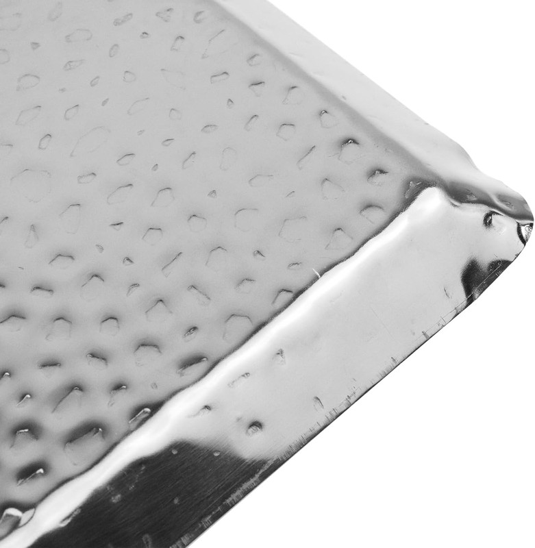 Hammered Rectangular Tray,Stainless Steel Decorative Tray,Silver Serving Trays,S gallery