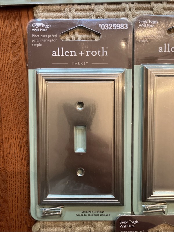 Allen + Roth Triple/Double/Single Toggle Wall Plate Satin Nickel Light Switches gallery