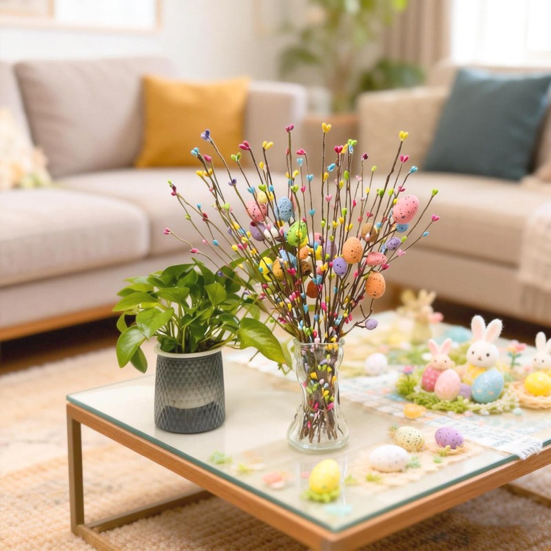 26 PCS Artificial Easter Egg Tree Branches Floral Picks DIY Spring Vase Decor gallery