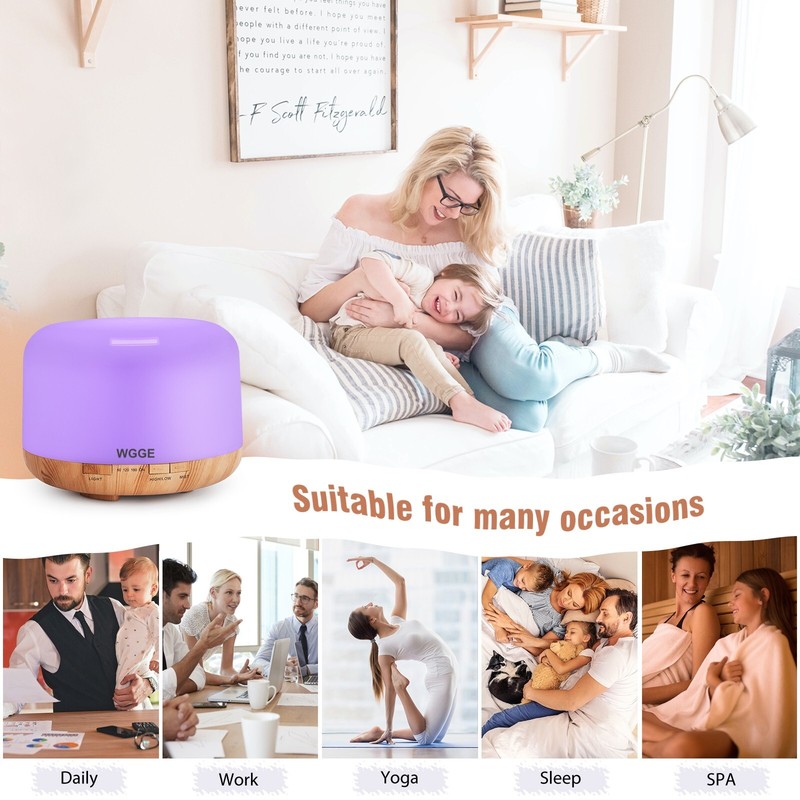 Essential Oil Diffuser 500ML Aromatherapy Diffuser Mist Humidifiers 7 Color LED gallery