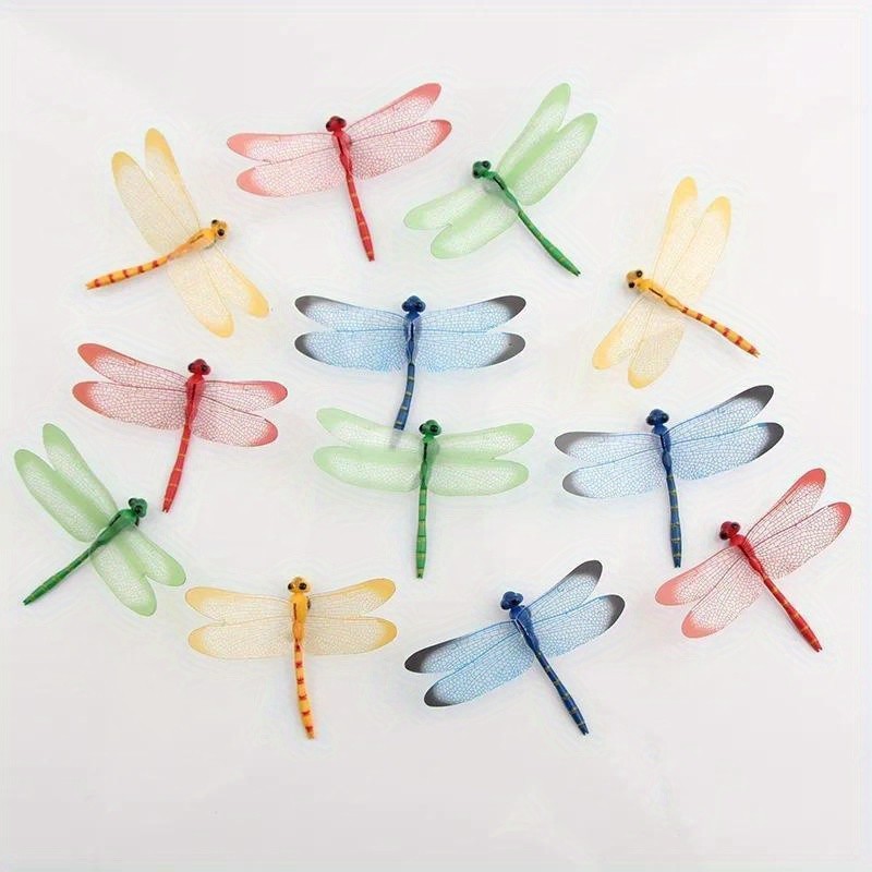 10 Pcs 3D Dragonfly Garden Decor Dragon Fly Garden Stakes Dragonflies Garden 10X gallery