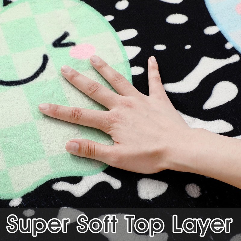 6 x 9ft Circle Time Rug Classroom Rug Apple Spots Black Multicolor Educationa... gallery