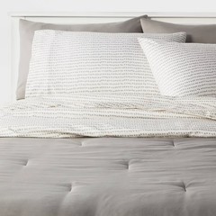 7pc Full Solid Microfiber Comforter & Sheets Set Gray – Room Essentials