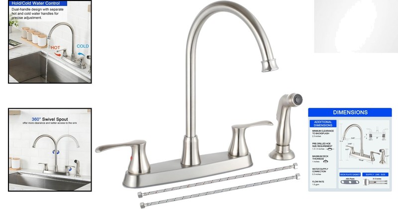 Versatile Modern Kitchen Faucet with Side Sprayer, Ideal for Heavy Cleaning gallery