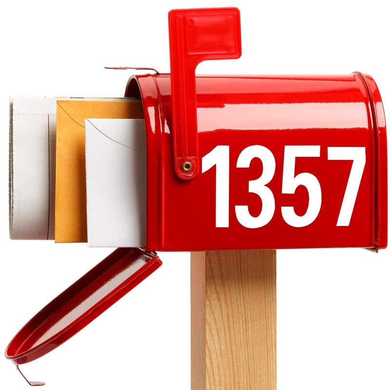 Reflective Custom Mailbox Numbers Vinyl Decals Stickers Waterproof 4 inch 3 inch gallery