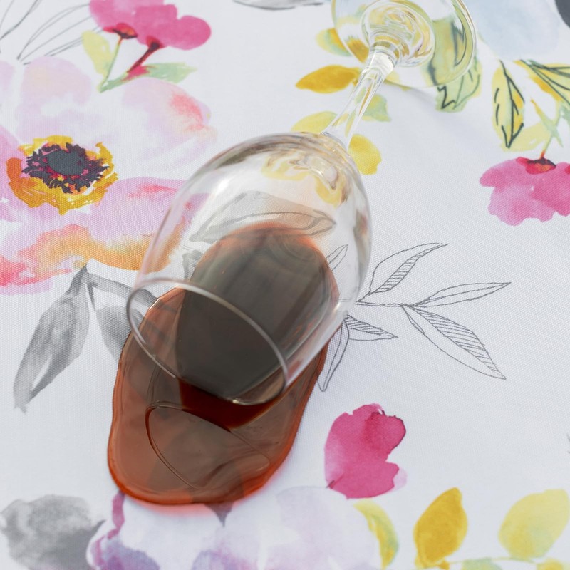 Spillproof Spring/Summer Durable Heavyweight Fabric Indoor Outdoor Tablecloth... gallery