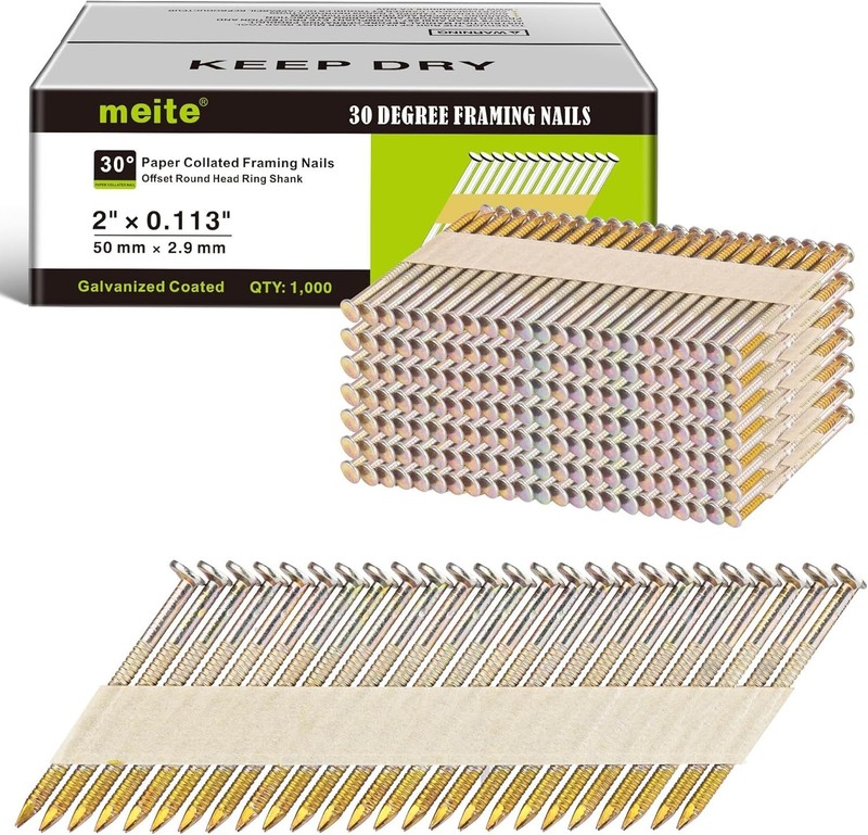 Electro-Galvanized Framing Nails 2 Inch 30 Degree/--~ gallery