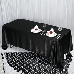 Black 72×120″ RECTANGLE Satin TABLECLOTH Wedding Party Home Banquet Linens SALE