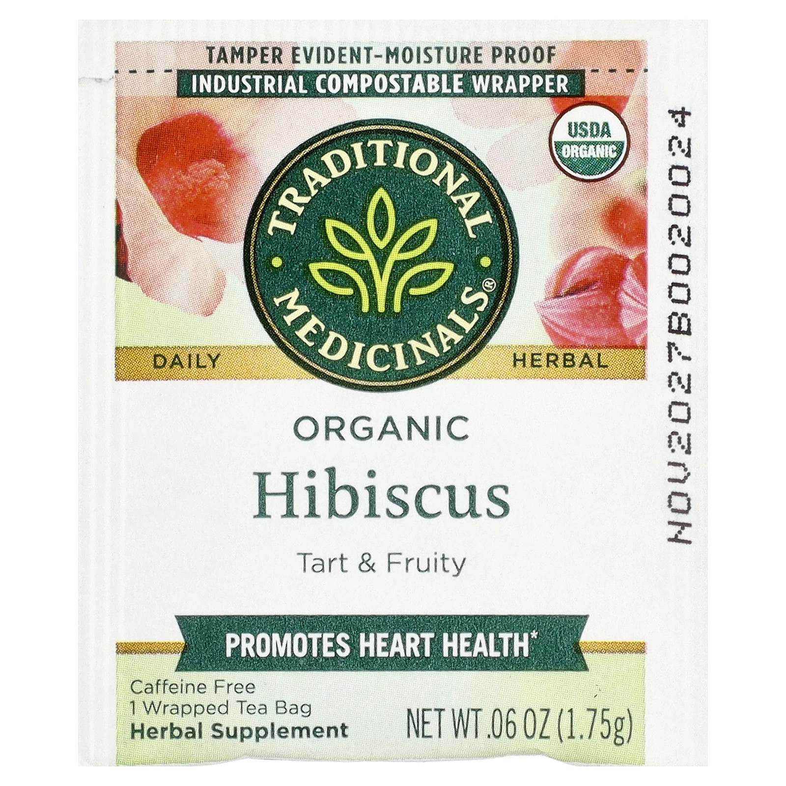 Organic Hibiscus, Caffeine Free, 16 Wrapped Tea Bags, 0.99 oz (28 g) gallery