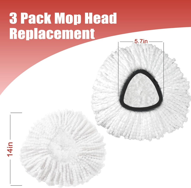 Mop Head Replacement, 3 Pack Spin Mop Refill Replace Head Compatible with O Ceda gallery