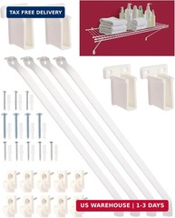 12inch Wire Shelf Brackets for Standard Shelves- 25kg Max Load Rust-Proof Metal