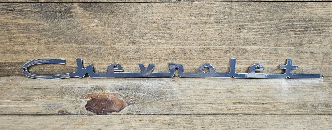 Chevrolet Script Chrome Steel Sign gallery