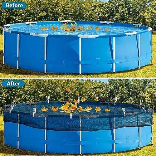 21ft Round Pool Leaf Net Cover - Safety Mesh with 12 Clips for Above Ground Pool gallery