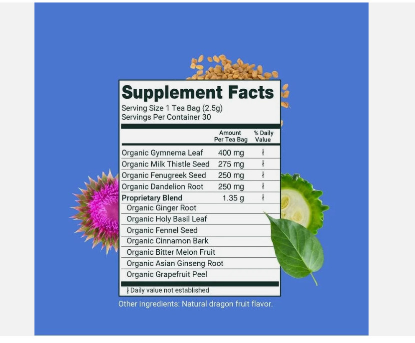 Glucose Functional Tea - Vitality & Wellness - Gymnema Sylvestre, Ceylon Cinnamo gallery