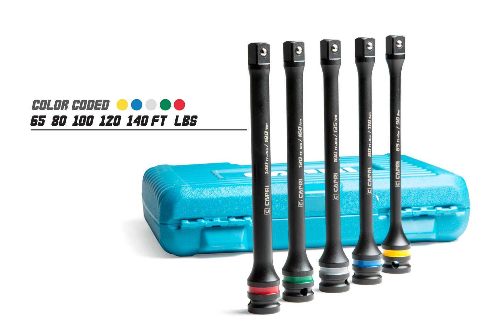 Capri Tools 1/2 in. Drive Torque Limiting Extension Bar Set, 65-140 ft-lbs gallery