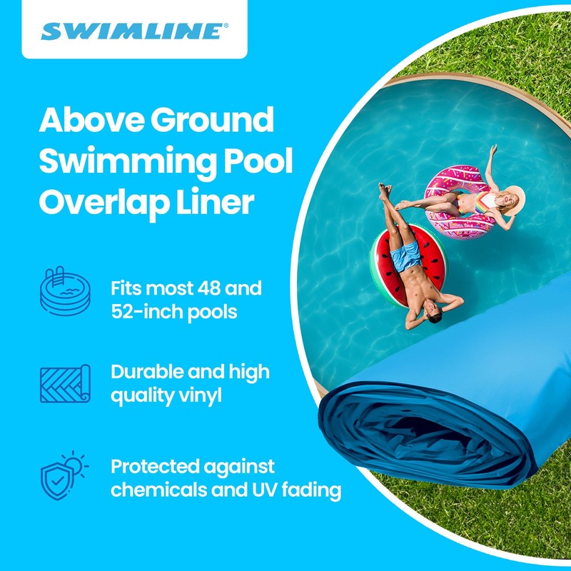 Swimline LI214820 21' Solid Blue Round Above Ground Swimming Pool Overlap Liner gallery