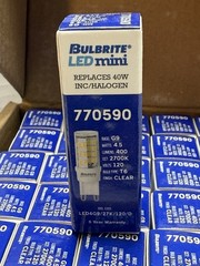 25 Pack Bulbrite 770590 LED Mini Bulb 4.5W=40W 120V T4 2-Pin G9 Base Clear 27K