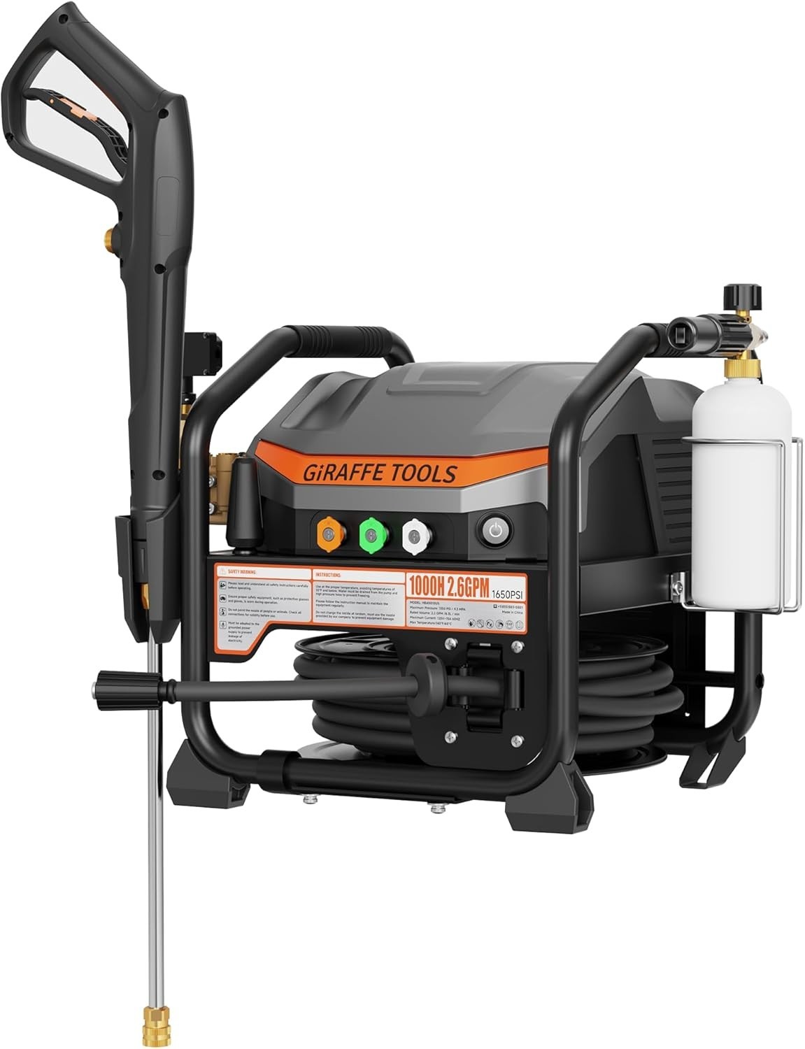 Giraffe Tools Retractable Pressure Washer Ultra Flow Max 2.6GPM Brushless Motor gallery