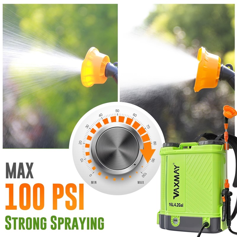 Battery Powered Backpack Sprayer 4 Gallon, VAXMAY 100 PSI Electric Graden Spr... gallery