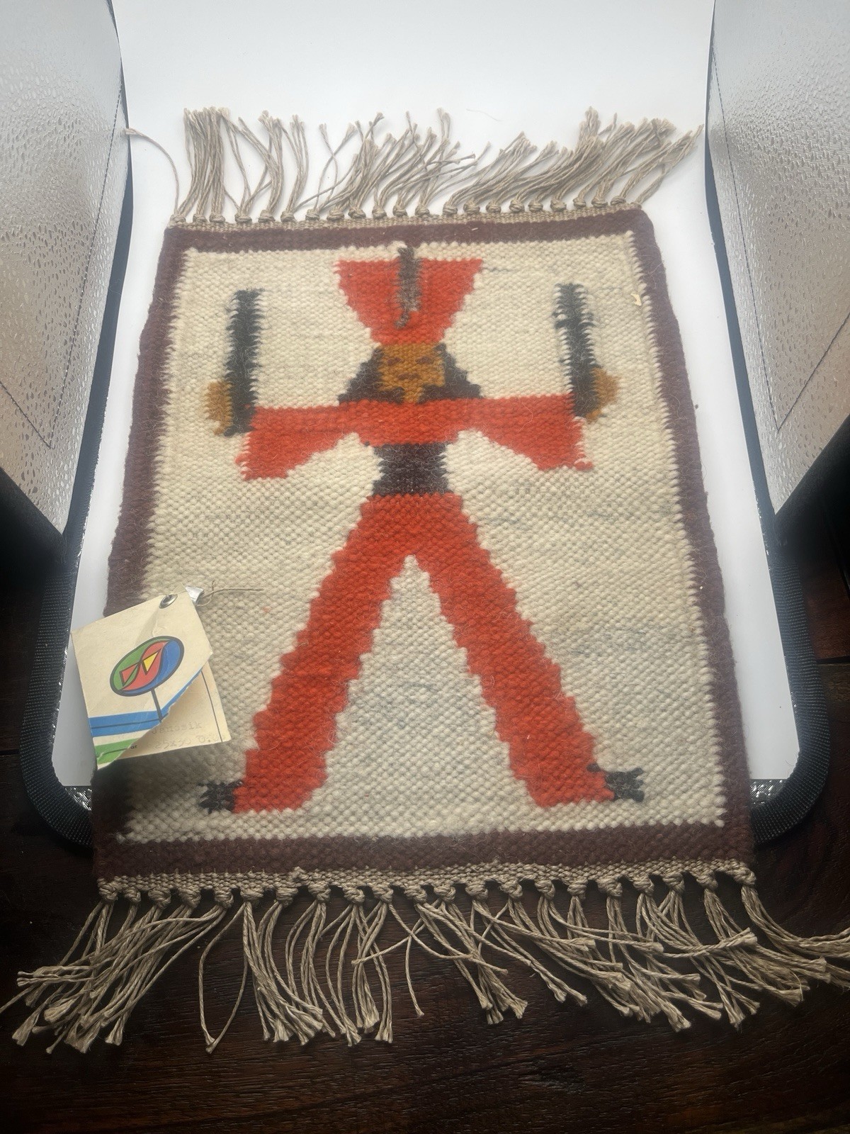 Vintage Polish Handwoven Tapestry Small Kilim Wool Rug By Cepelia Banaszkiewicz gallery