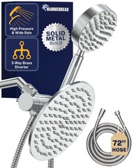 HammerHead Showers® Solid Metal Dual Shower Head 2.5 GPM, Polished Chrome