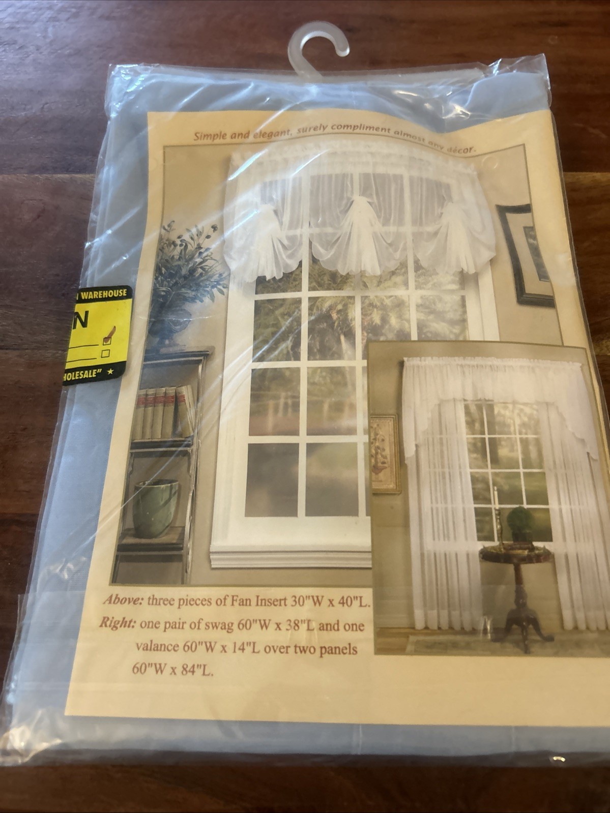 Sky Blue Premium Voile Sheer Kitchen Curtain 30W x 40L Easy Care Polyester gallery