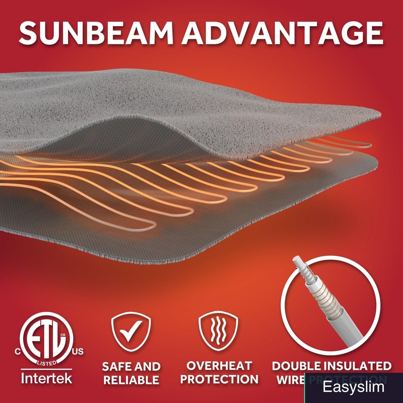Heated Electric Blanket Full Size Polyester Fleece 12-Heat, Indigo gallery