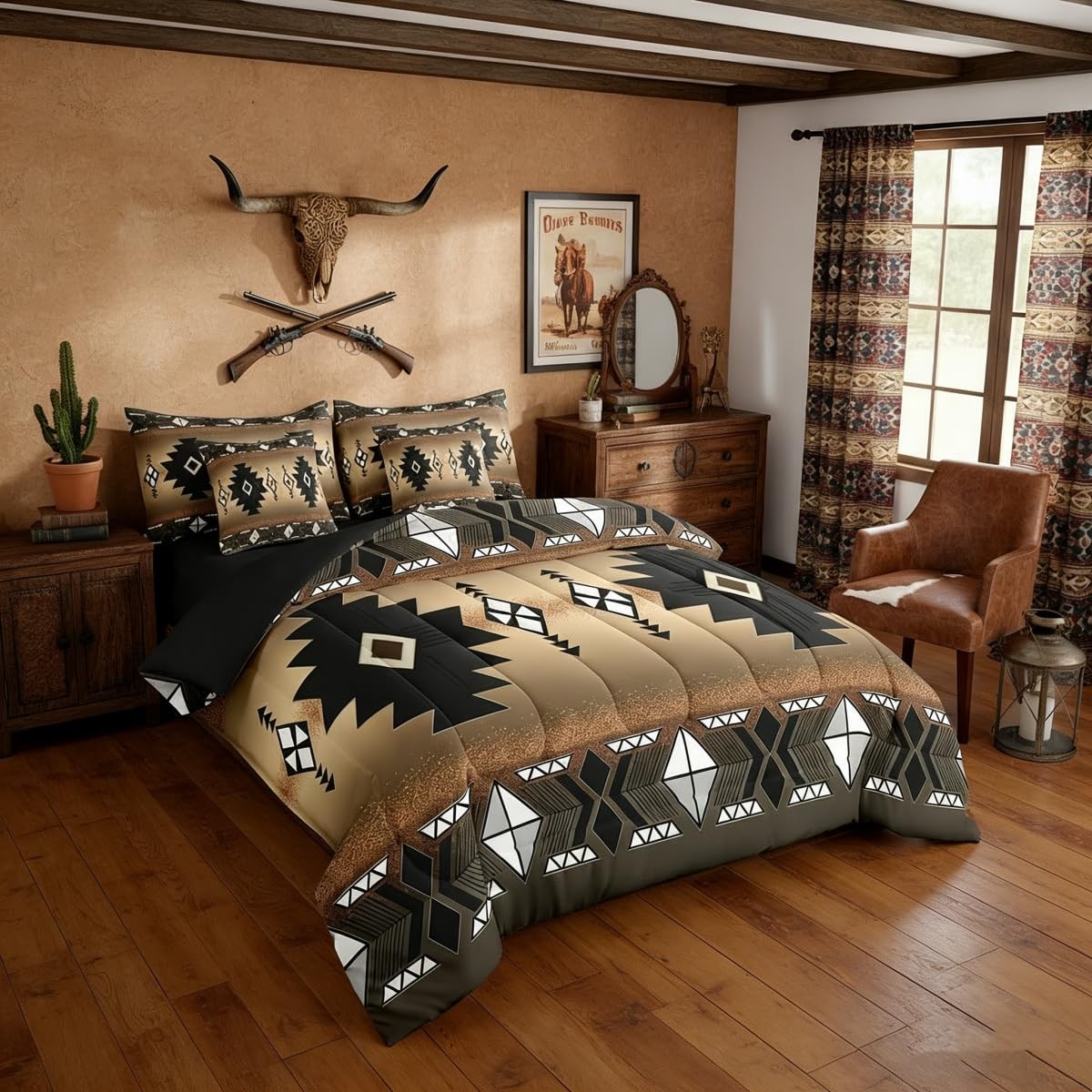 Erosebridal Boys Western Aztec Comforter Set 7 Pcs, Native Tribal Ethnic Bedd... gallery