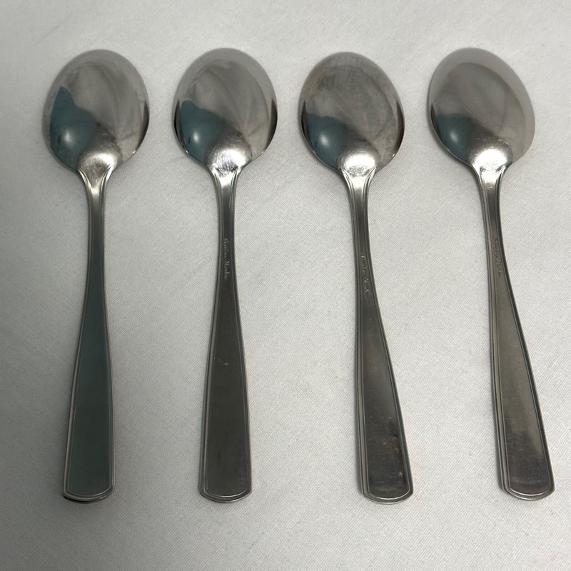 Providence ELEGANCE Stainless Flatware Lot of 4 Oval Place Spoons 7 3/8" Vintage gallery