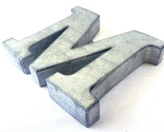 Galvanized Metal Letter M 4″ Rustic Country Industrial Farmhouse 3D – NEW