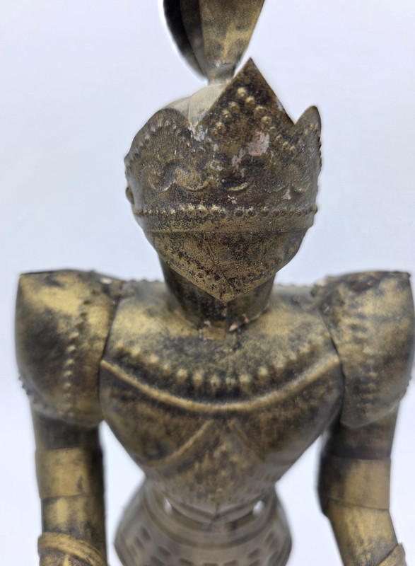 Medieval Knight Armor Statue Metal Figurine Shield Sword VTG Castle Decor gallery