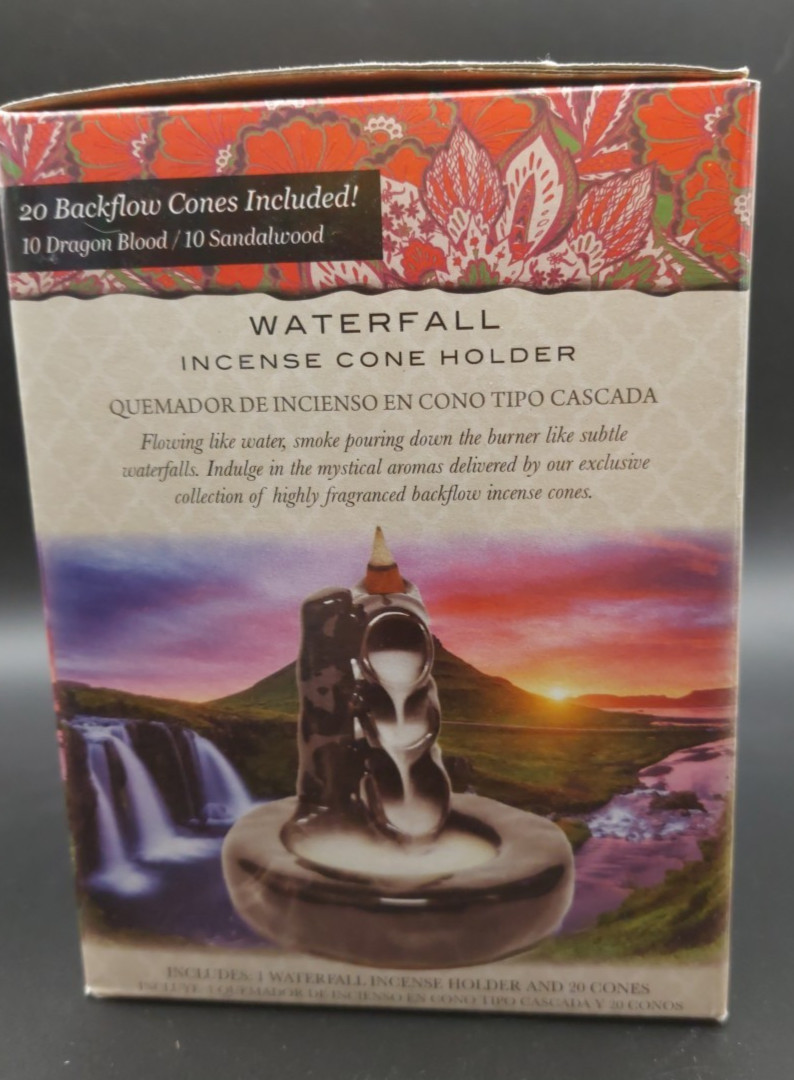 Waterfall Backflow Incense Cone Holder w/ 20 Cones – New Aromatherapy Set gallery