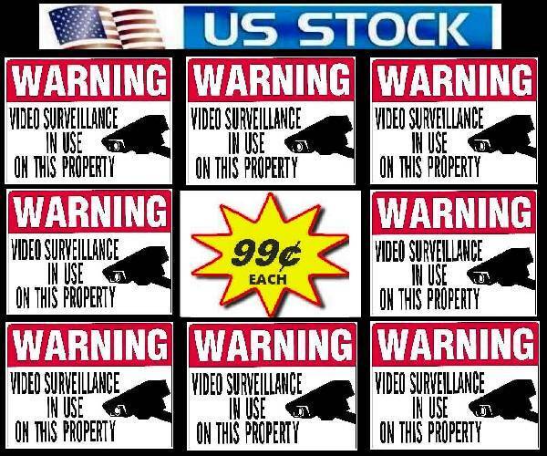 Stickers Decals For Home Windows Warning Security Cameras Monitoring System Lot gallery