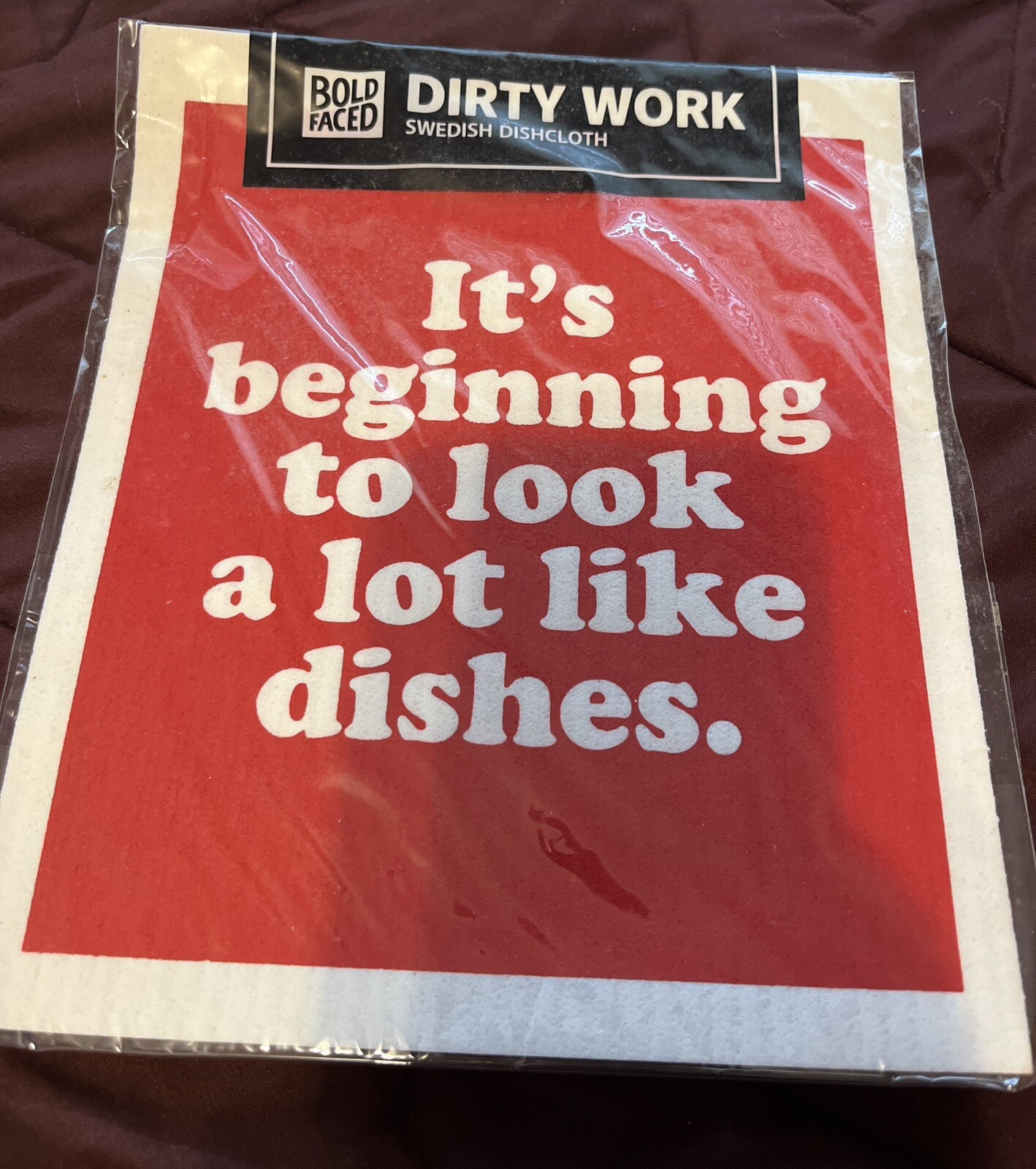 Bold Faced Dirty Work Compostable Washcloth. New 100% Compostable Modern English gallery