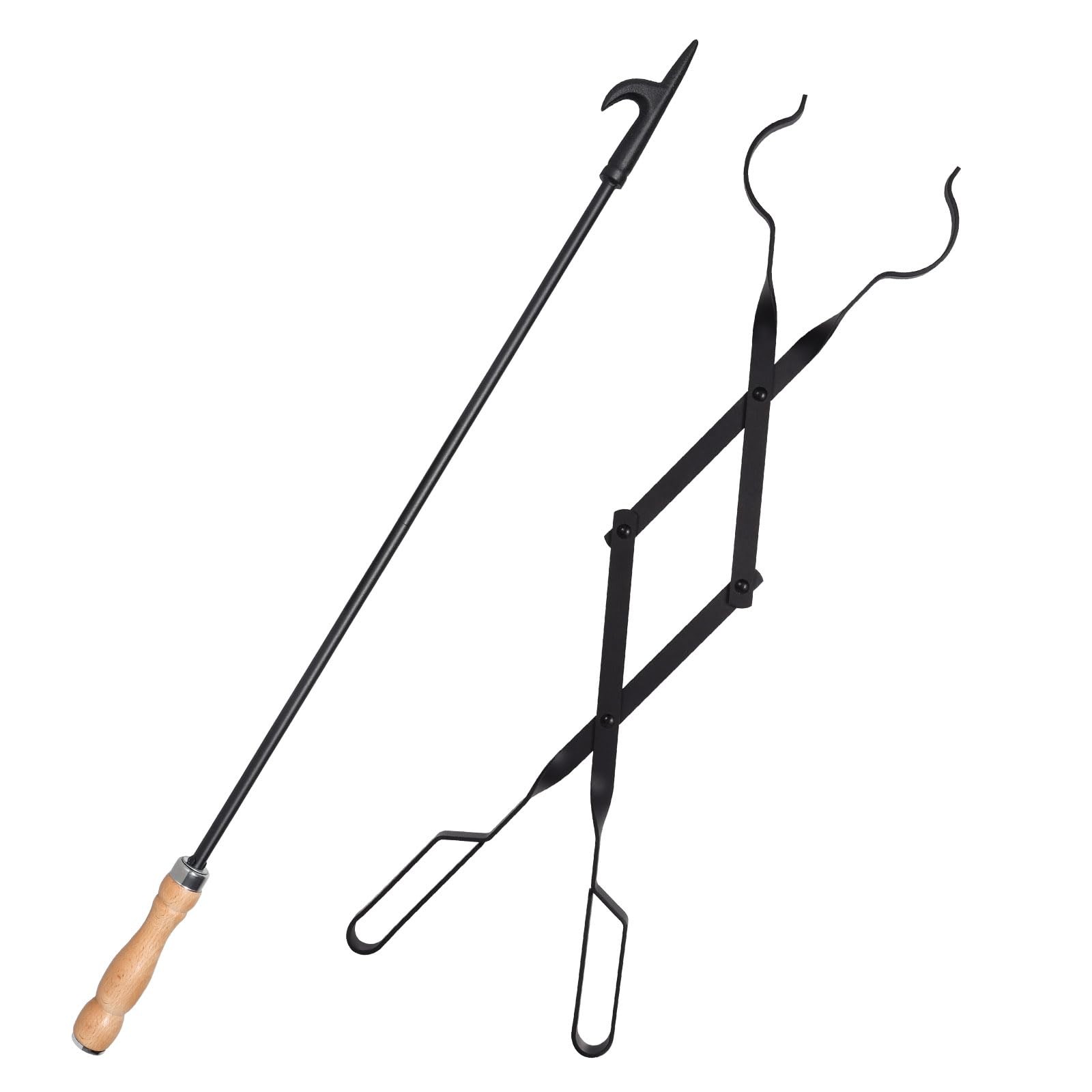 Heavy Duty 32” Long Fireplace Fire Pit Campfire Poker Stick and 26” Fireplace... gallery