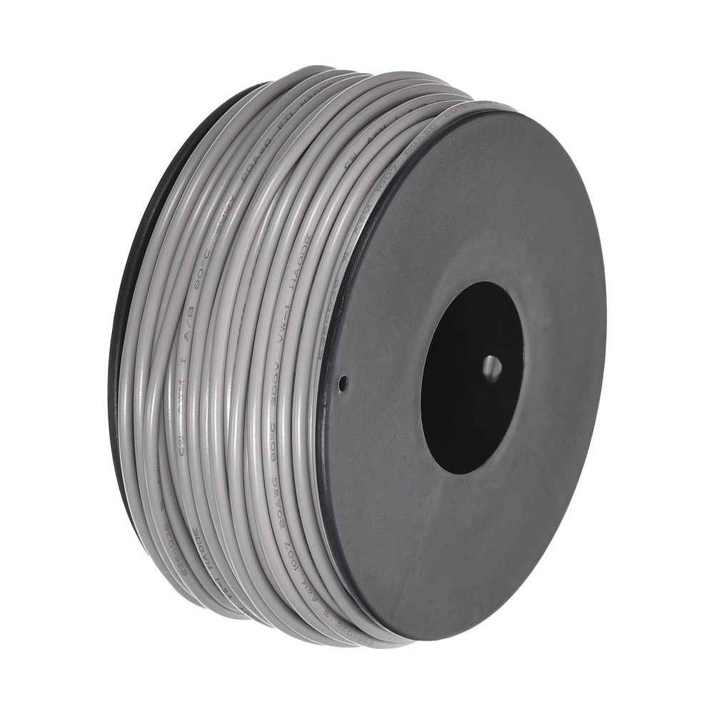 20AWG Stranded Wire PVC Hookup 30M/100ft Grey, Electrical Wire UL1007 Spool