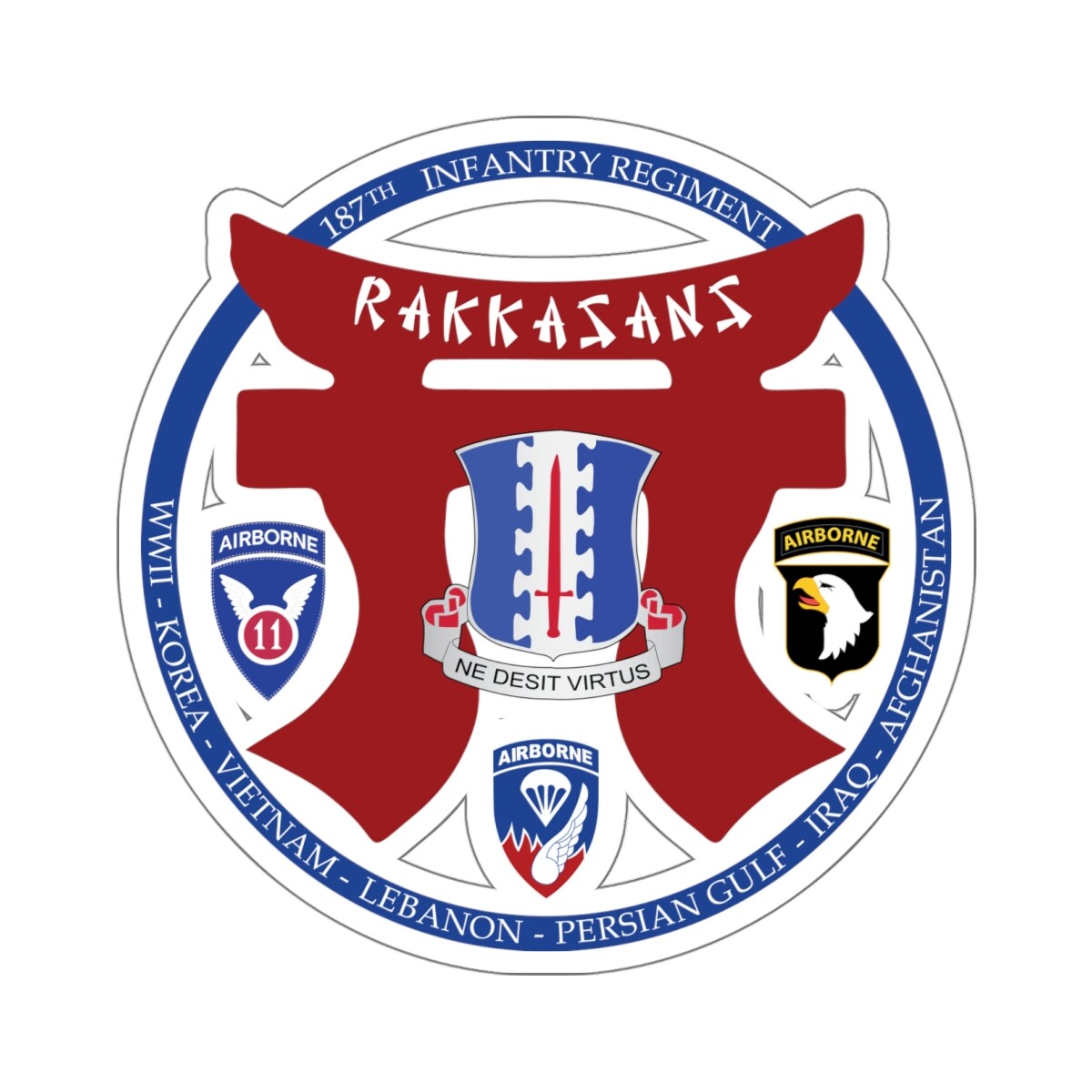 Kiss-Cut Stickers - 187th INF Regiment - Rakkasans - Special gallery