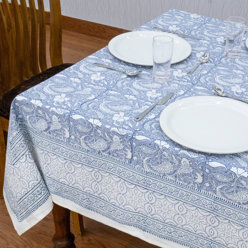 Hand Block Printed Tablecloth Cotton Table Cover Gift for Her Dining Tablecloth gallery