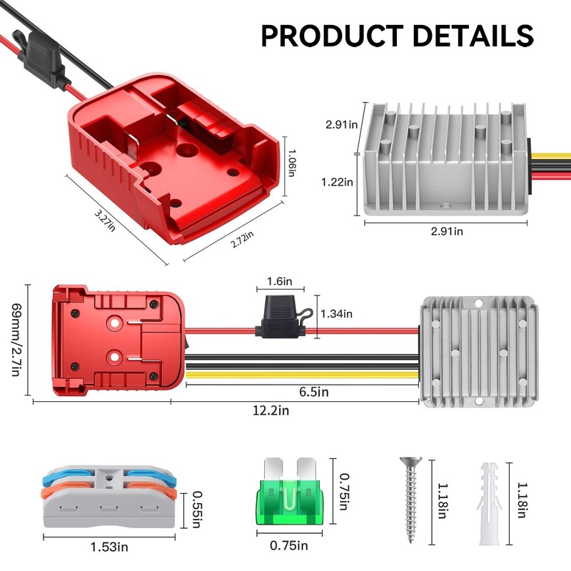 18V to 12V Step Down Converter, 240W DC Voltage Regulator for Power Wheels, Ride gallery