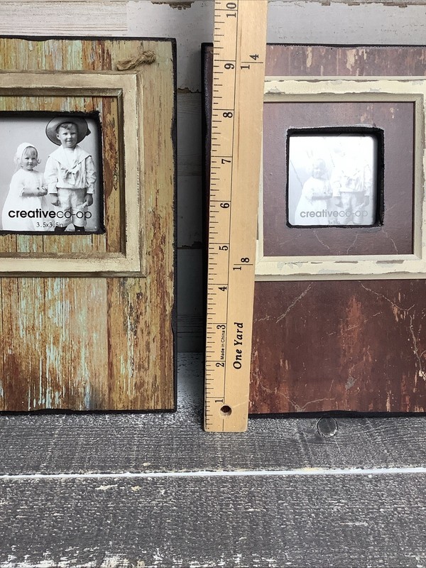 Creative Co Op Distressed Barn Heritage Faux Wood Picture Frames 3"x5" Photo gallery