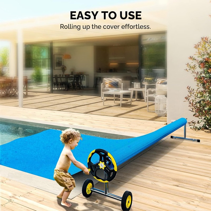 VINGLI 21FT Pool Cover Reel for Inground Swimming Pool Aluminum gallery