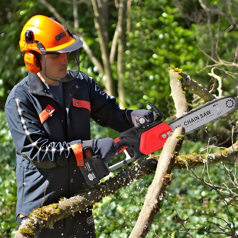 25.4cc Gas Top Handle Chainsaw with 12'' Bar Chain 2-Stroke Engine Cut Tree Wood gallery